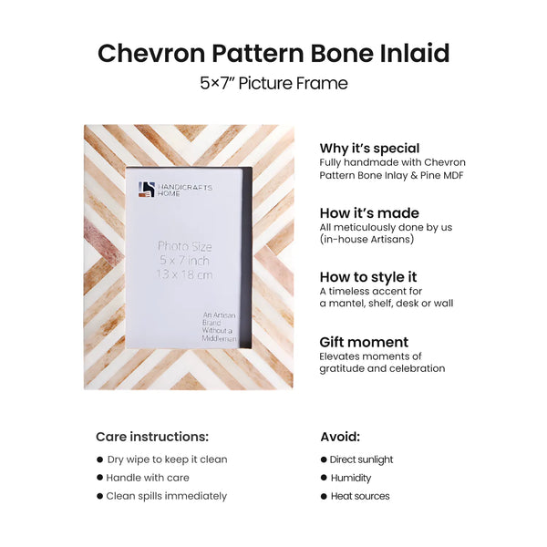 Chevron Bone Inlay Picture Frame