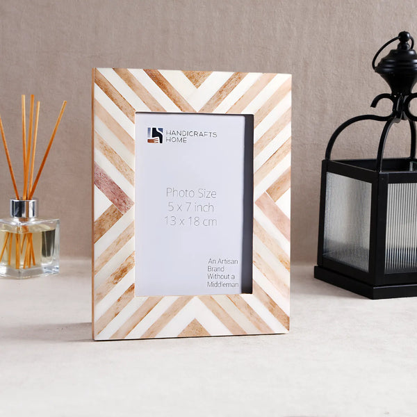 Chevron Bone Inlay Picture Frame