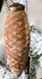 Flocked Pinecone Ornament, 2 Color Options