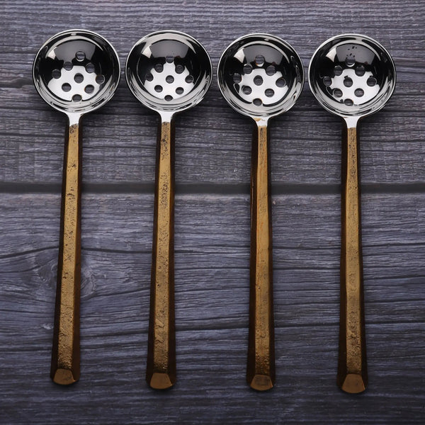 Gold-Finish Perforated Olive Spoon Set
