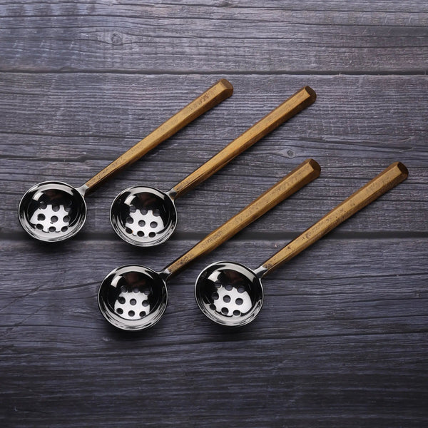 Gold-Finish Perforated Olive Spoon Set