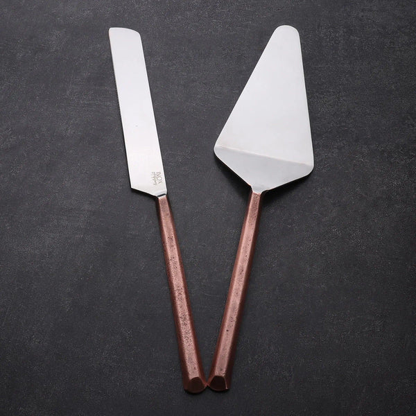 Copper-Tone Stainless Cake Server Set