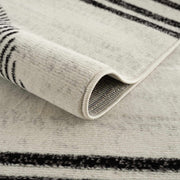 Abstract Stripe Black Cream Area Rug