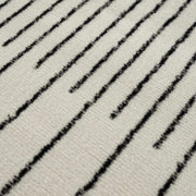 Abstract Stripe Black Cream Area Rug