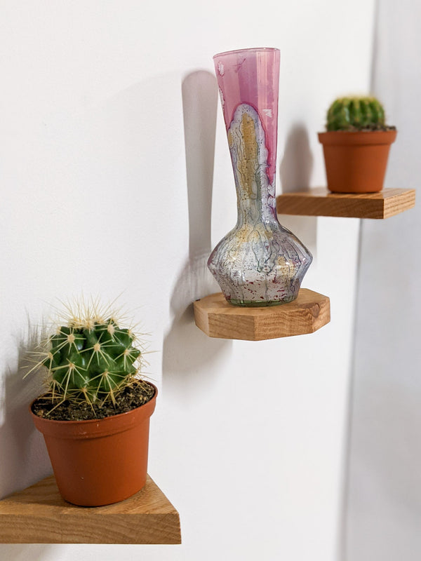 Geometric Wood Floating Shelf Set