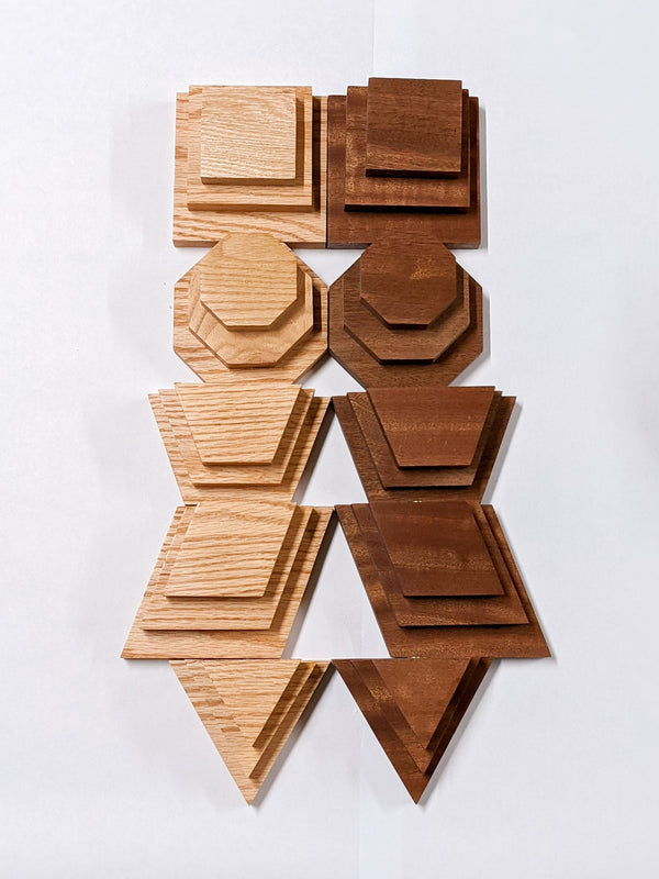 Geometric Wood Floating Shelf Set