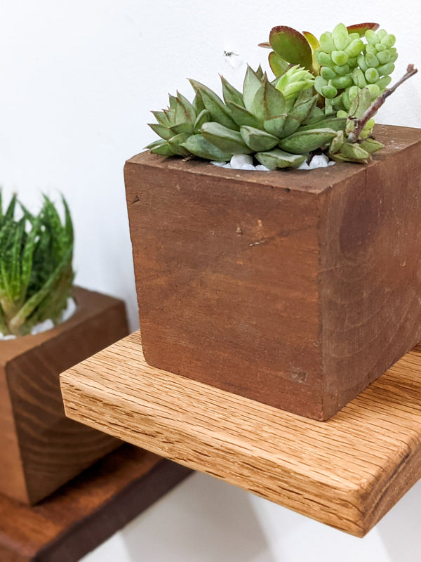 Square Solid Wood Display Shelf
