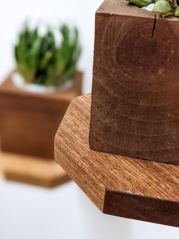Octagon Floating Wood Display Shelf