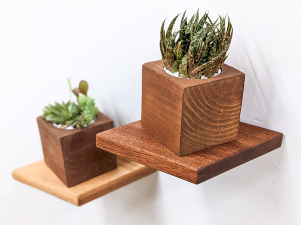 Geometric Hardwood Rhombus Wall Shelf