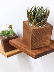 Geometric Wood Floating Shelf Set