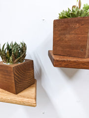 Geometric Hardwood Rhombus Wall Shelf