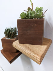 Geometric Hardwood Rhombus Wall Shelf