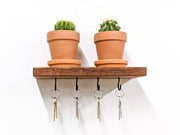 Wood-Grain Floating Key Shelf