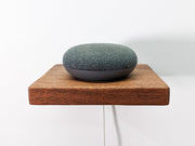 Wood-Grain Floating Shelf with Cord Hole