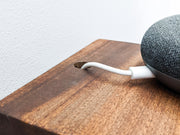 Wood-Grain Floating Shelf with Cord Hole