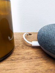 Wood-Grain Floating Shelf with Cord Hole