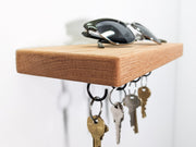 Oak Wood Key Hook Shelf