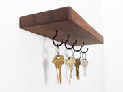 Oak Wood Key Hook Shelf