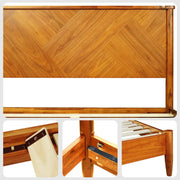 Chevron-Panel Solid Wood Bed Frame — packaging and unboxing view