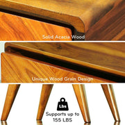 Parquet-Front Acacia Wood Nightstand