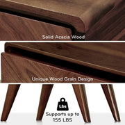 Parquet-Front Acacia Wood Nightstand