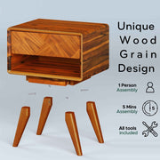 Parquet-Front Acacia Wood Nightstand