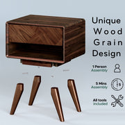 Parquet-Front Acacia Wood Nightstand