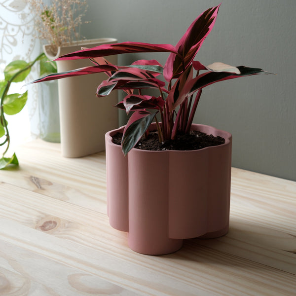 Close-up of hand-thrown stoneware glaze and texture detail — Pillar Planter