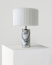 Marble-Base Brass USB Table Lamp