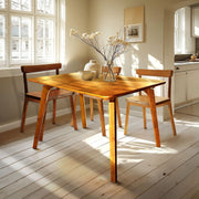 Curved-Leg Solid Wood Dining Table — packaging and unboxing view