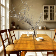 Curved-Leg Solid Wood Dining Table — detail of finish and surface variation