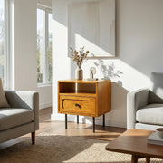 Solid Wood Single-Drawer Nightstand