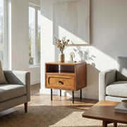 Solid Wood Single-Drawer Nightstand
