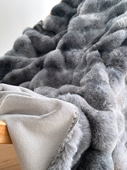 Tie-Dye Faux Fur Throw Blanket — back and side profile detail