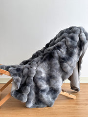 Tie-Dye Faux Fur Throw Blanket — packaging and unboxing view