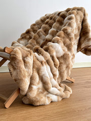 Tie-Dye Faux Fur Throw Blanket — detail of finish and surface variation