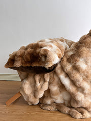 Tie-Dye Faux Fur Throw Blanket — styled in a complete room vignette