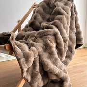 Tie-Dye Faux Fur Throw Blanket — folded throw showing texture and weight