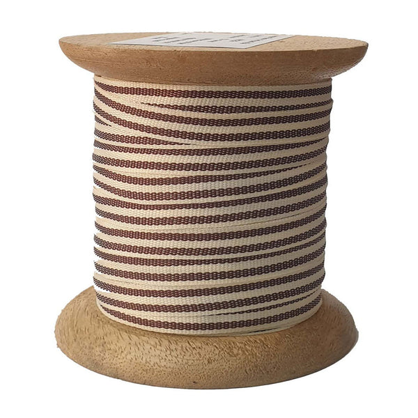 Cream and Tan Striped Grosgrain Ribbon, Set of 2