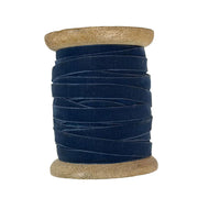 Dark Blue Handmade Narrow Velvet Ribbon, 10 Yards