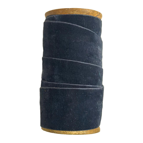 Dark Blue Handmade Wide Velvet Ribbon, 10 Yards