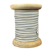 White and Grey Grosgrain Ribbon, 10 Yards