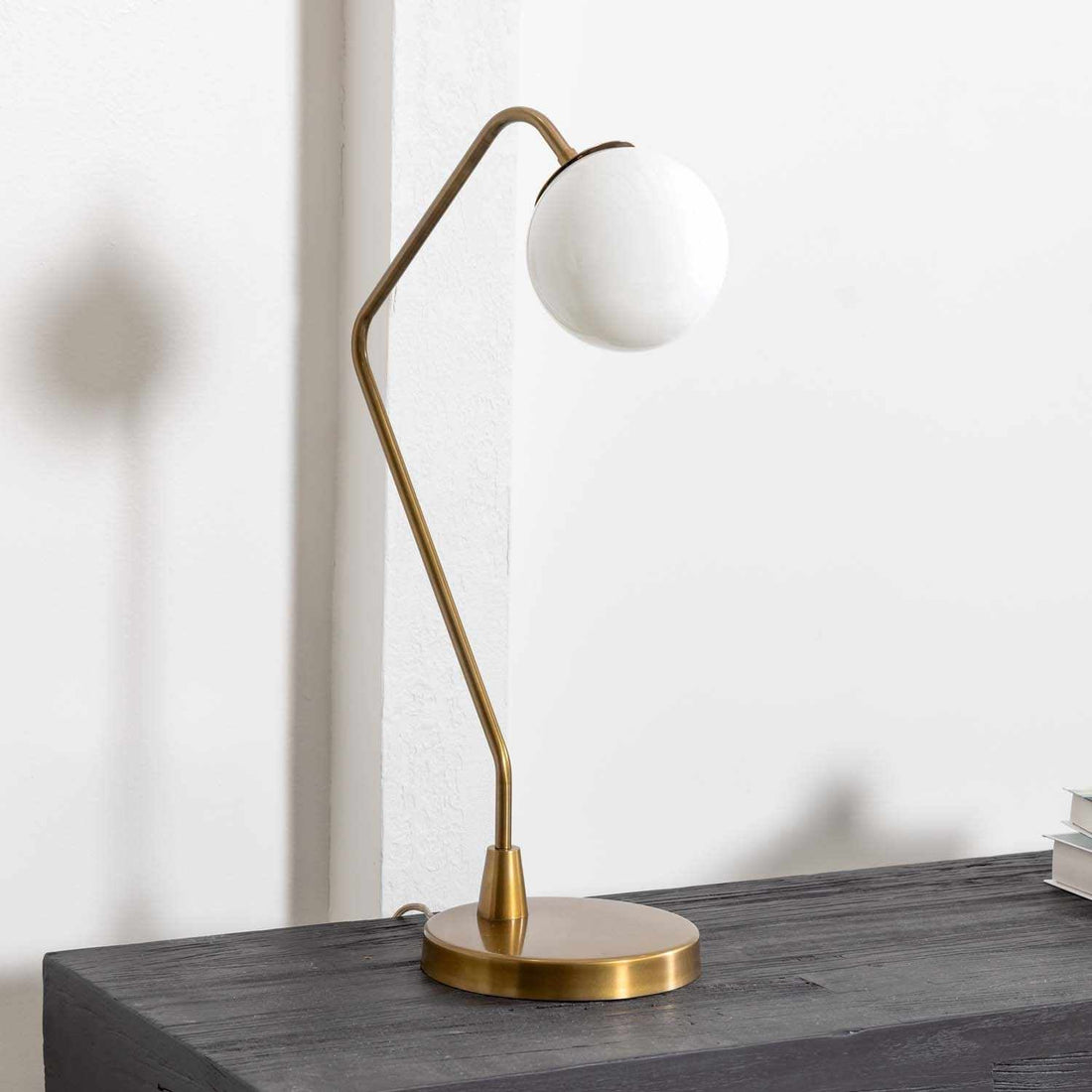 Close-up detail of Rimpeso Gold Brass Table Lamp - Clearance