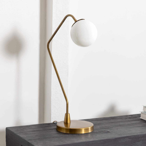 Close-up detail of Rimpeso Gold Brass Table Lamp - Clearance