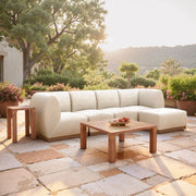 Close-up of hand-thrown stoneware glaze and texture detail — Wood-Grain Aluminum Outdoor Coffee Table