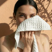 Waffle-Weave Cotton Bath Towel Set