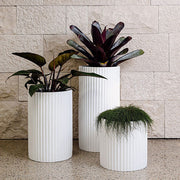Ribbed Cylinder Lightweight Planter