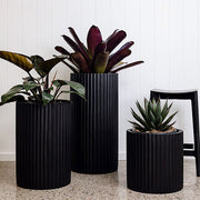 Ribbed Cylinder Lightweight Planter