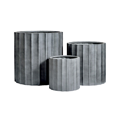 Fluted Fibreglass Cylinder Planter
