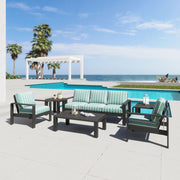 Close-up of material and construction detail — Striped Olefin Outdoor Sofa